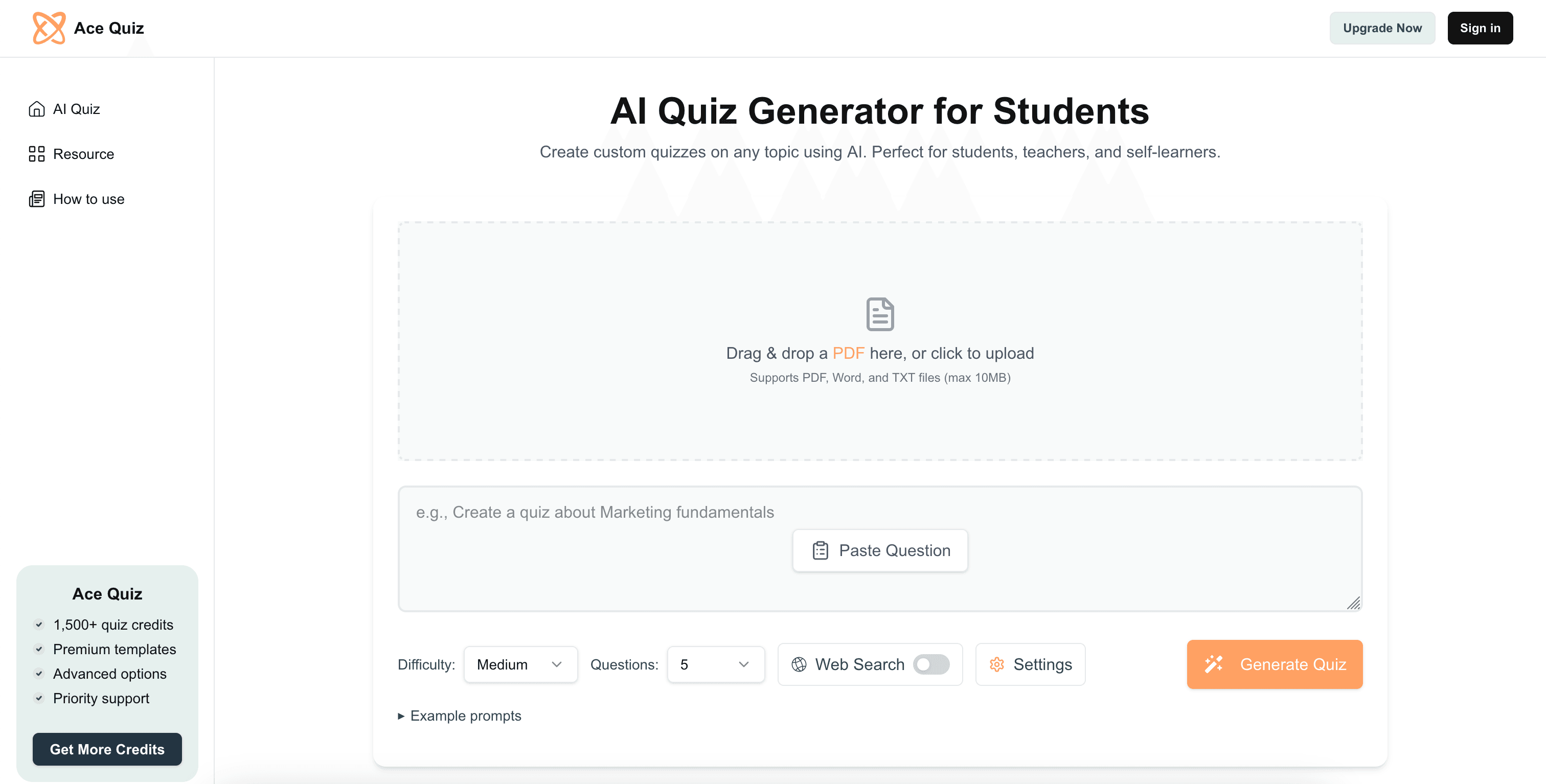 AceQuiz AI platform for STEM education